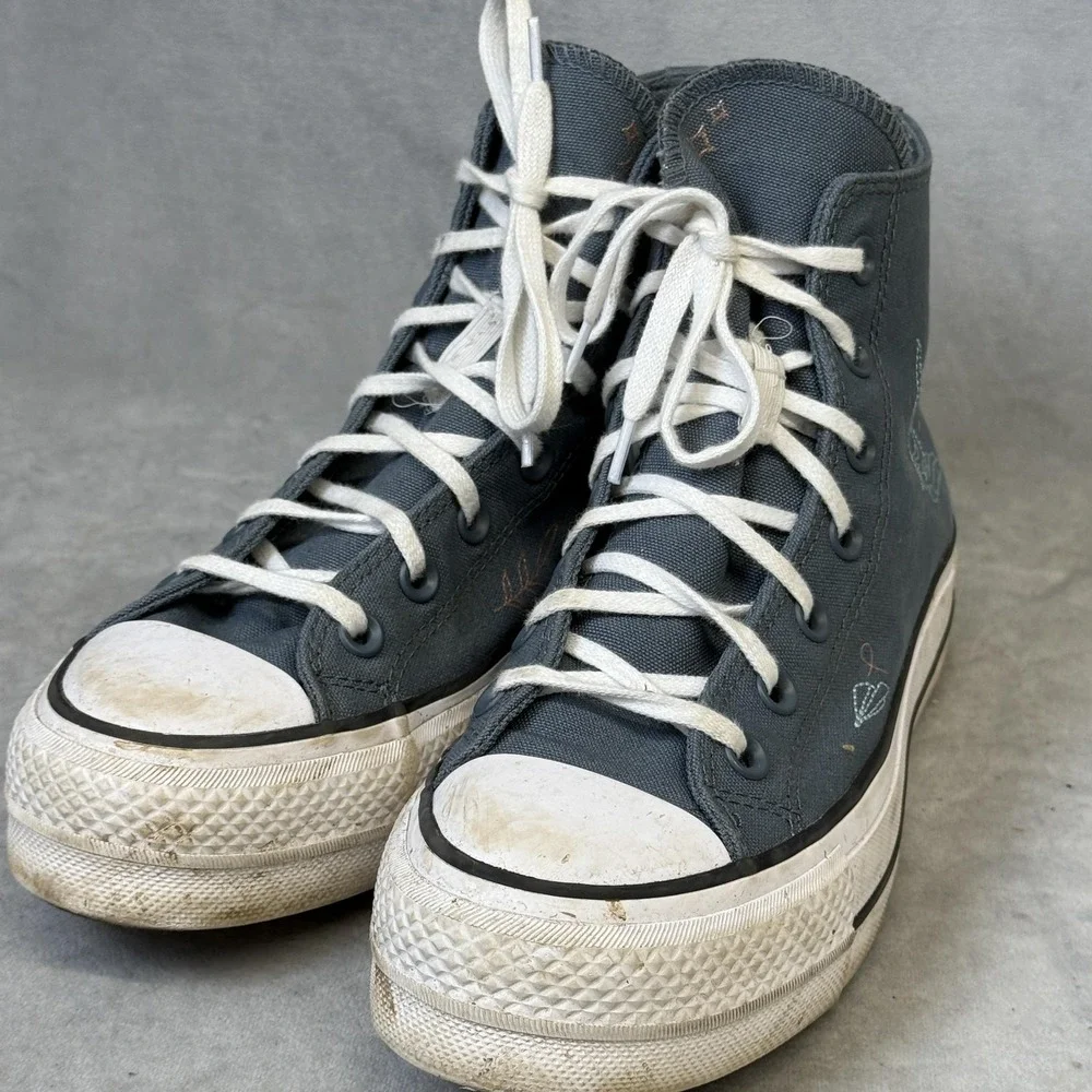 Converse Shoes Womens Size 7 Blue Chuck Taylor All‎ Star 2 Platform Bird A12181C
